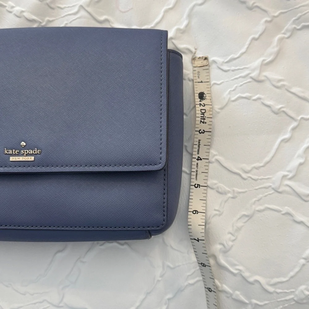 Kate Spade Blue Crossbody Classic Flap Purse Handbag Bag